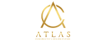 Minimalist gold logo for Atlas Chiropractic & Rehabilitation with a circular ‘A’ design and gold text