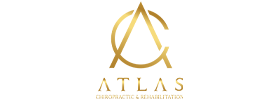 Atlas Chiropractic & Rehabilitation logo with a gold stylized ‘A’ inside a circular design